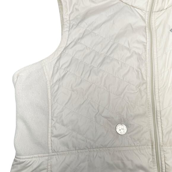 Columbia Womens 2XL Quilted Fleece Mix It Around Full Zip Ivory Vest - Picture 11 of 14
